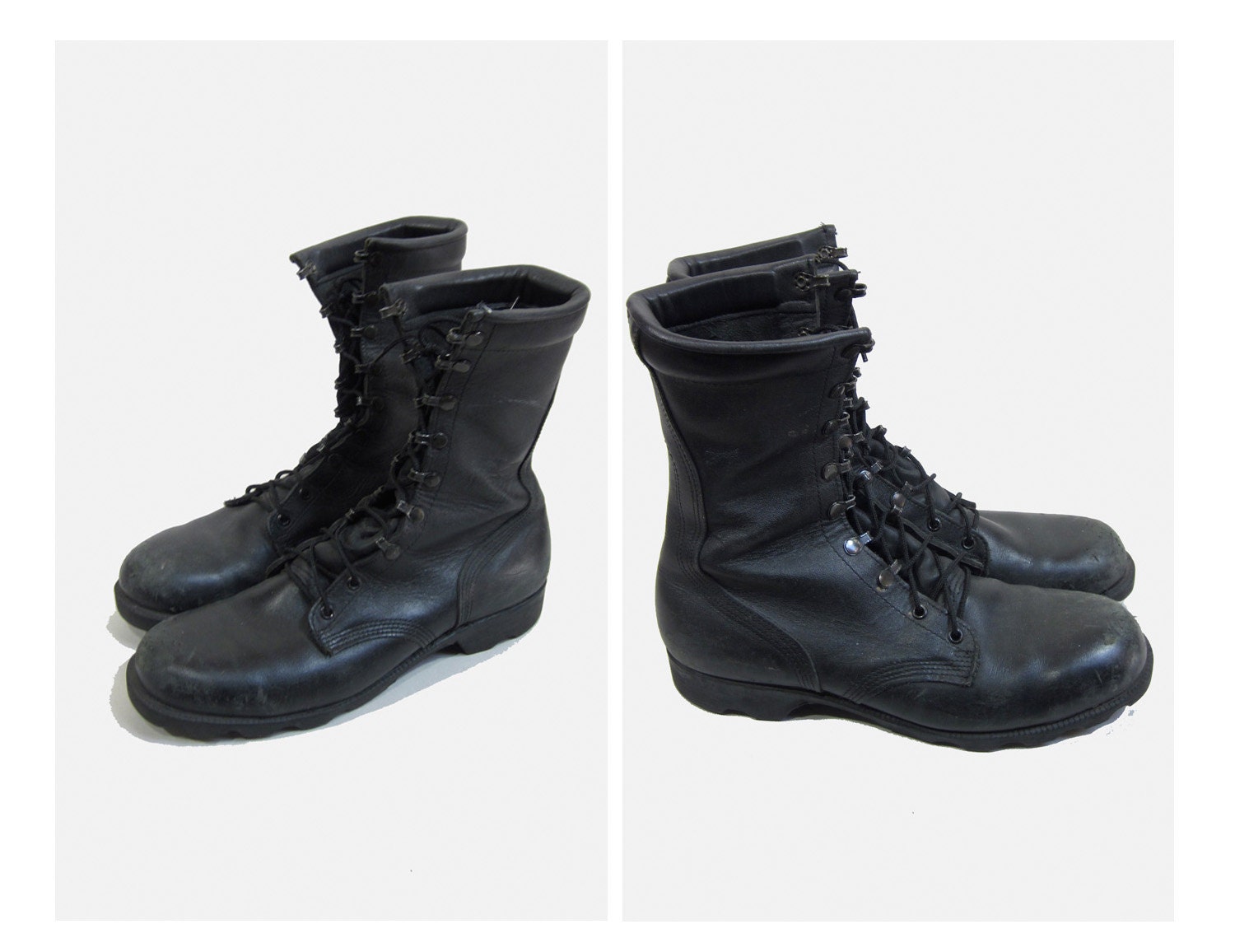 Vintage Black Military Combat Boots - Standard Issue - Non Steel Toe - Size 10R