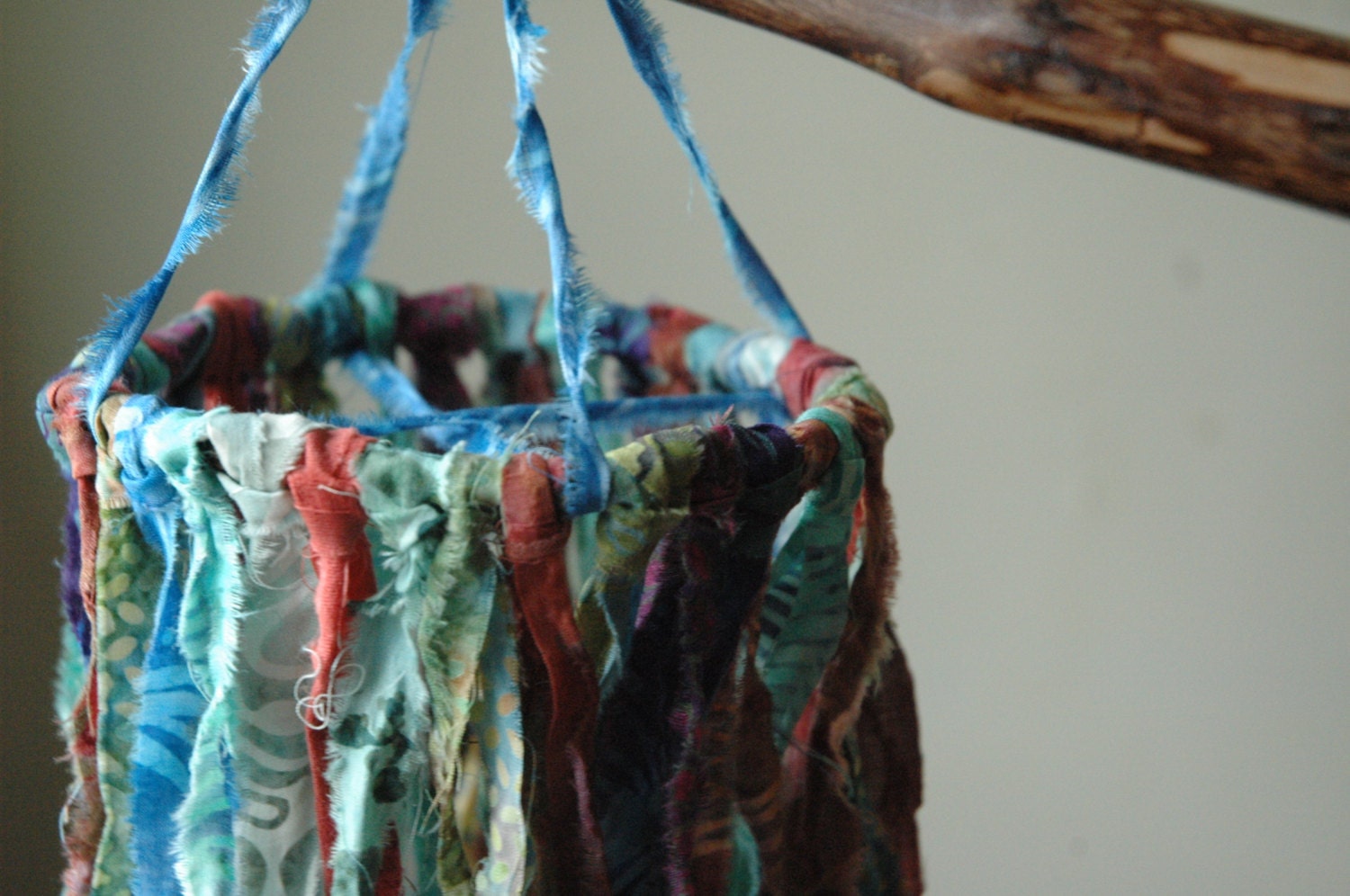 Scrappy Batik Ribbon Fabric Mobile - Under the Sea Ocean Brights