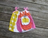 Funky Chicken vintage sheet Pillowcase Dress for toddler girl 18-36 months