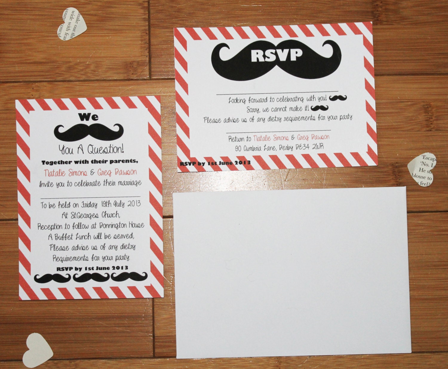 DIY Printable "We moustache you a qustion" Wedding or Special Event Invitation Set