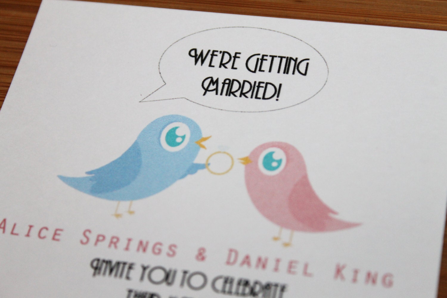 DIY Printable "A Little Bird Told Us" Wedding Invitation and RSVP Set