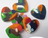 Recycled/Upcycled Heart Crayons - Multi-Colored, Bag of 6