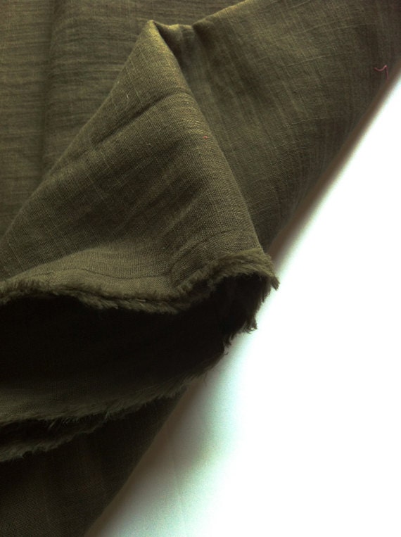 double gauze  - japanese cotton fabric - soft like a cloud - moss green- sold by yard