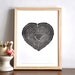 Chalkboard Heart Stump Modern Family Tree Rings nursery wall art print . 12x16 I Carry Your Heart children decor