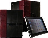 Pristine Ebony iPad Tome Case - wood and leather iPad case