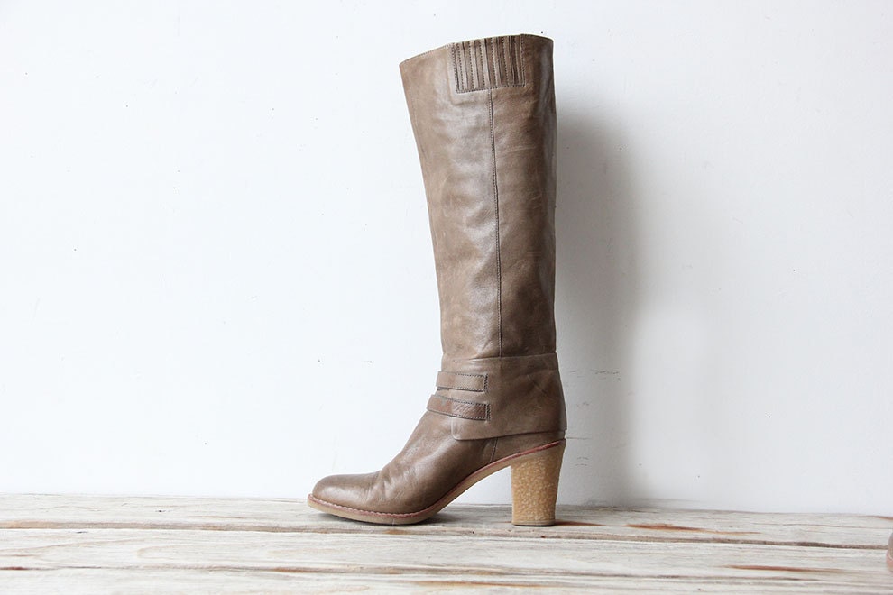 Leather Knee High Boots.  Size 7.5