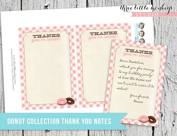 Donut Shop Collection Thank You Note Il_570xn
