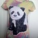 Tie Dye Watercolor Hippie Panda Crystal Eyes Fitted Tee Shirt