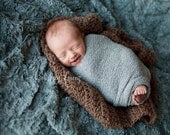 Peas and Quiet Taupe Brown Wool Mini Blanket Square for Newborn Infant Photography
