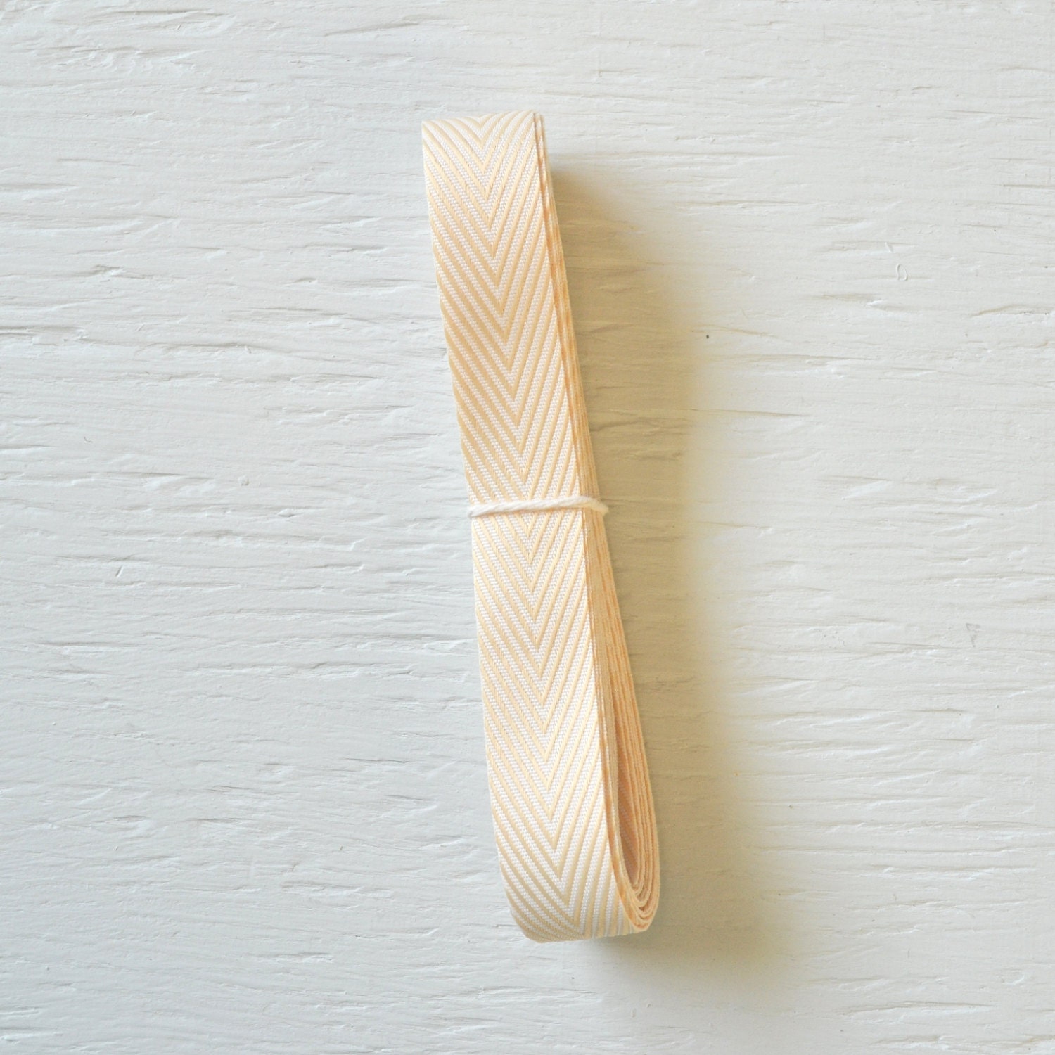 5 yards IVORY chevron twill ribbon, 3/4 inch