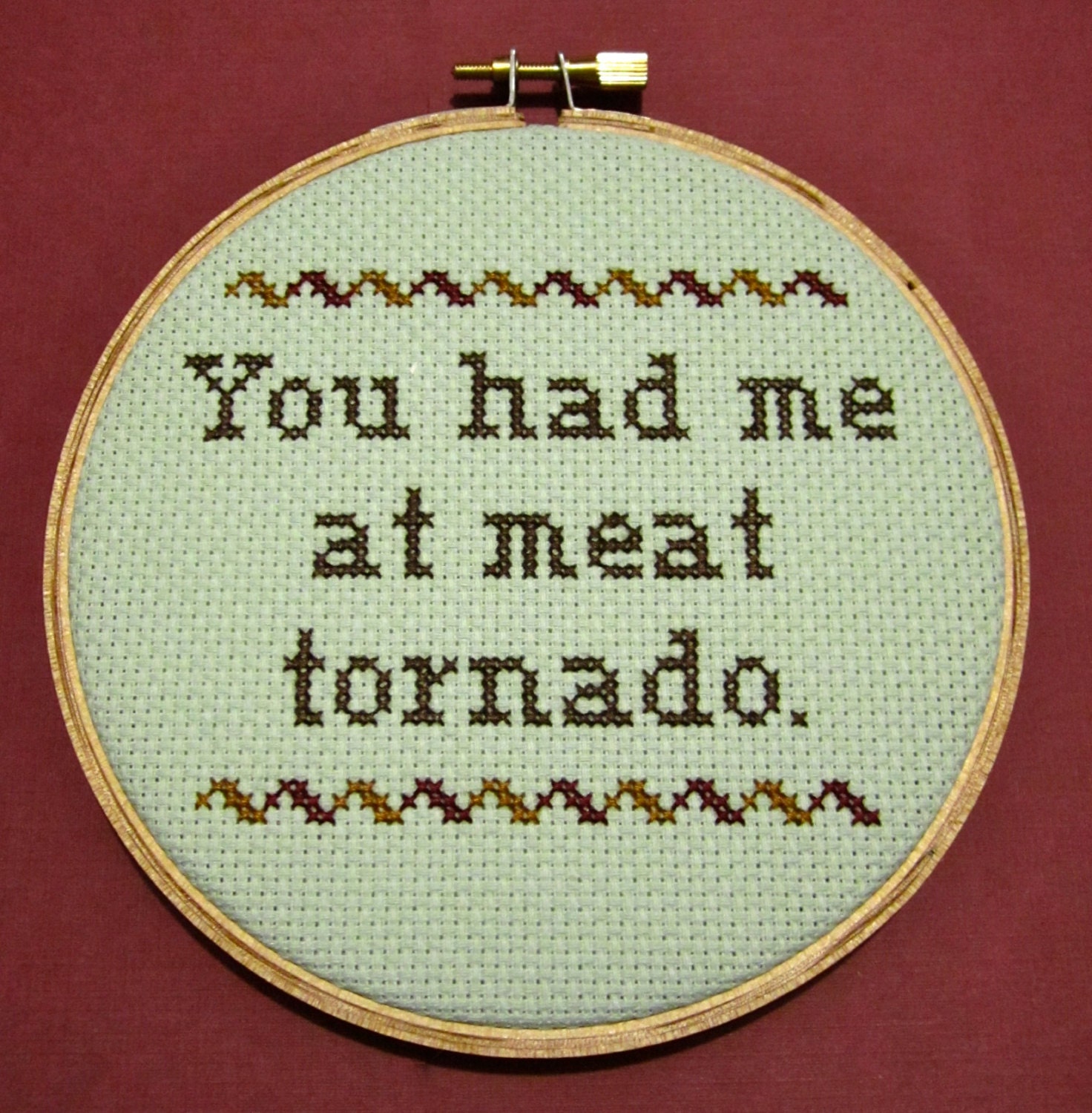 You Had Me At Meat Tornado - Parks and Recreation Cross Stitch