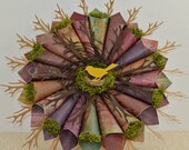 Handmade Paper Bird Wreath , Modern Wall Wreath , Home Decor , Spring Wreath , Wreath With Birds , Paper Wreath ,