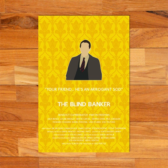 The Blind Banker alternative television poster - 12" x 18" DI Dimmock edition (Made to order)
