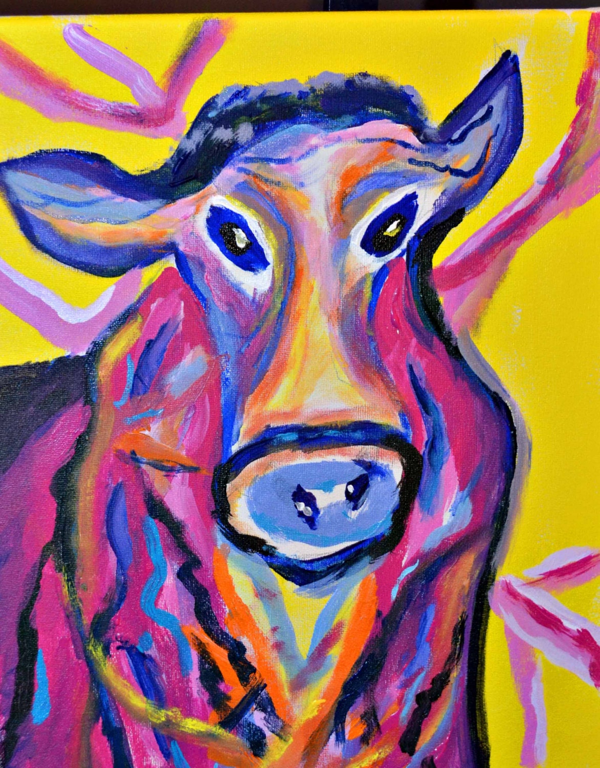 Picaso's Cow 11 X14 inch original painting