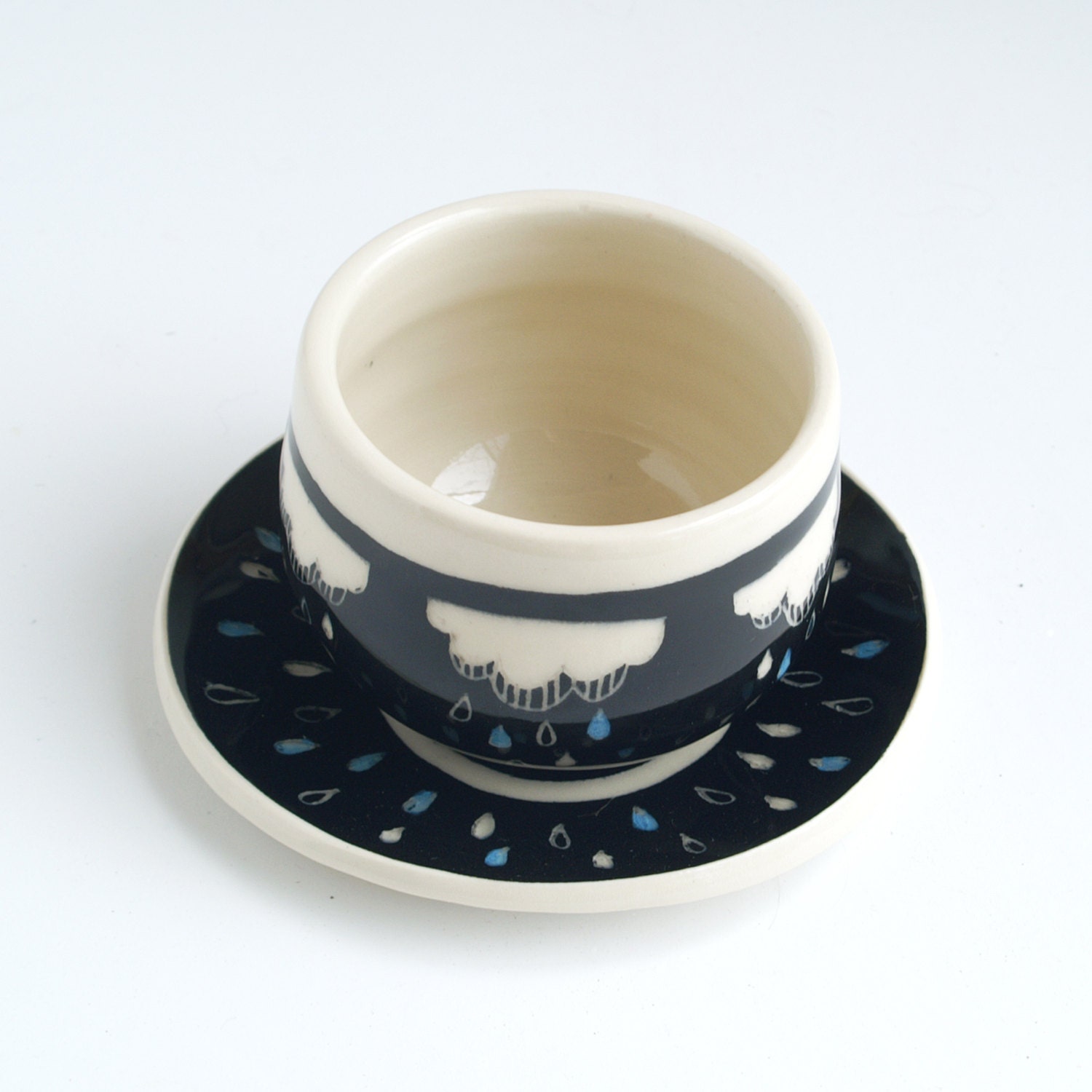 cloudy rain cup and saucer set
