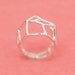 Geometric silver ring - Japanese linear design ring - Wabi sabi Jungle Gym design