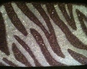Fully Beaded Zebra Print Coin Purse