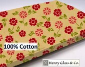 Cotton Fabric 1/2 Yard, Yellow Summer House, Fab f0506 hg007, floral retro yardage quilt fabric, cotton fabric