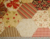 Table Runner  Vintage Hexagons