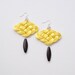 Knotted Rattail Chandelier Earrings, Yellow and Brown, Satin Cords, Long Beads Chinese Knot, Macrame, Gift, Victorian style