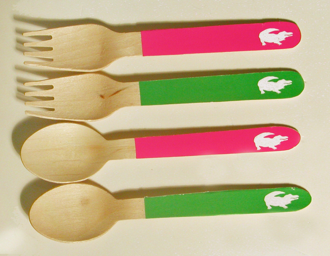 Preppy Alligator Forks or Spoons - Set of 20 - Choose from 72 colors Il_170x135