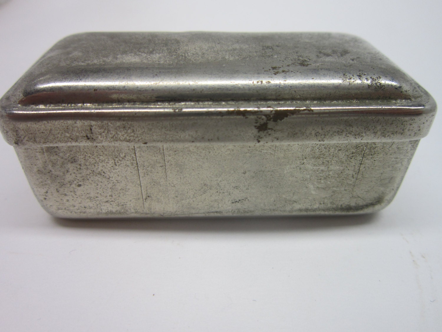 Vintage Military Match Box WW2 Silver Solid Box Small Match Box Marked Germany