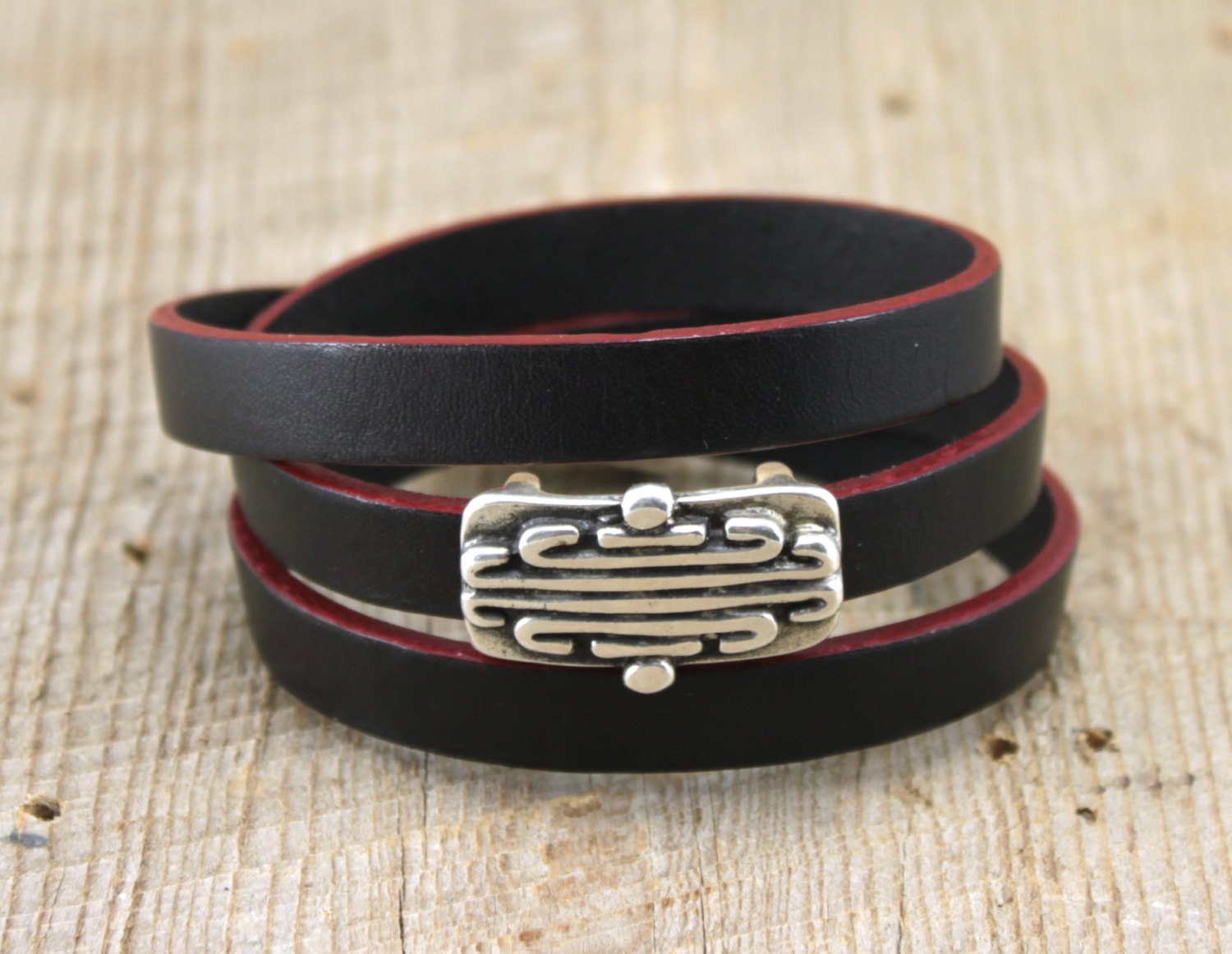Red Sonja Flat Leather Bracelet