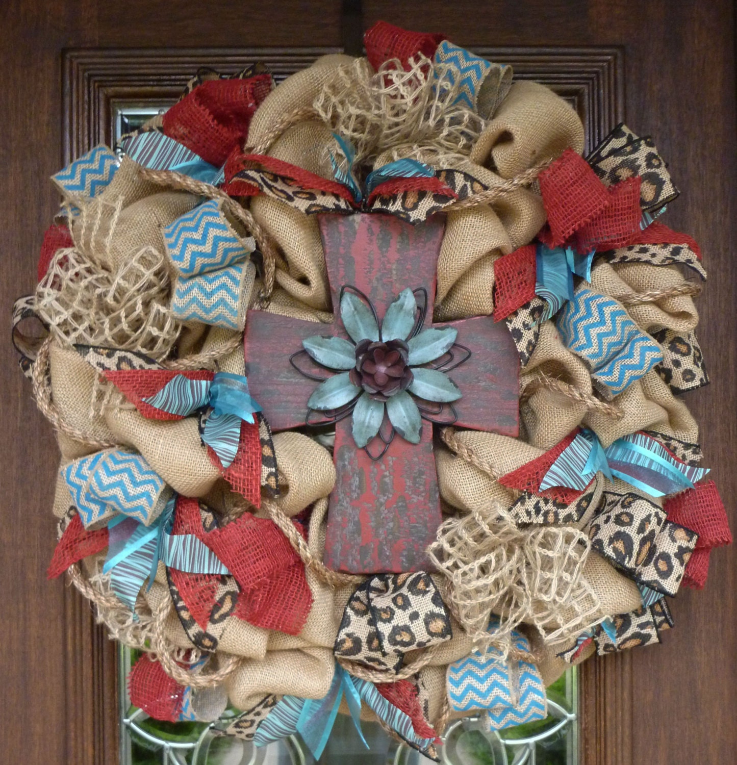 BURLAP and RUSTIC CROSS Wreath