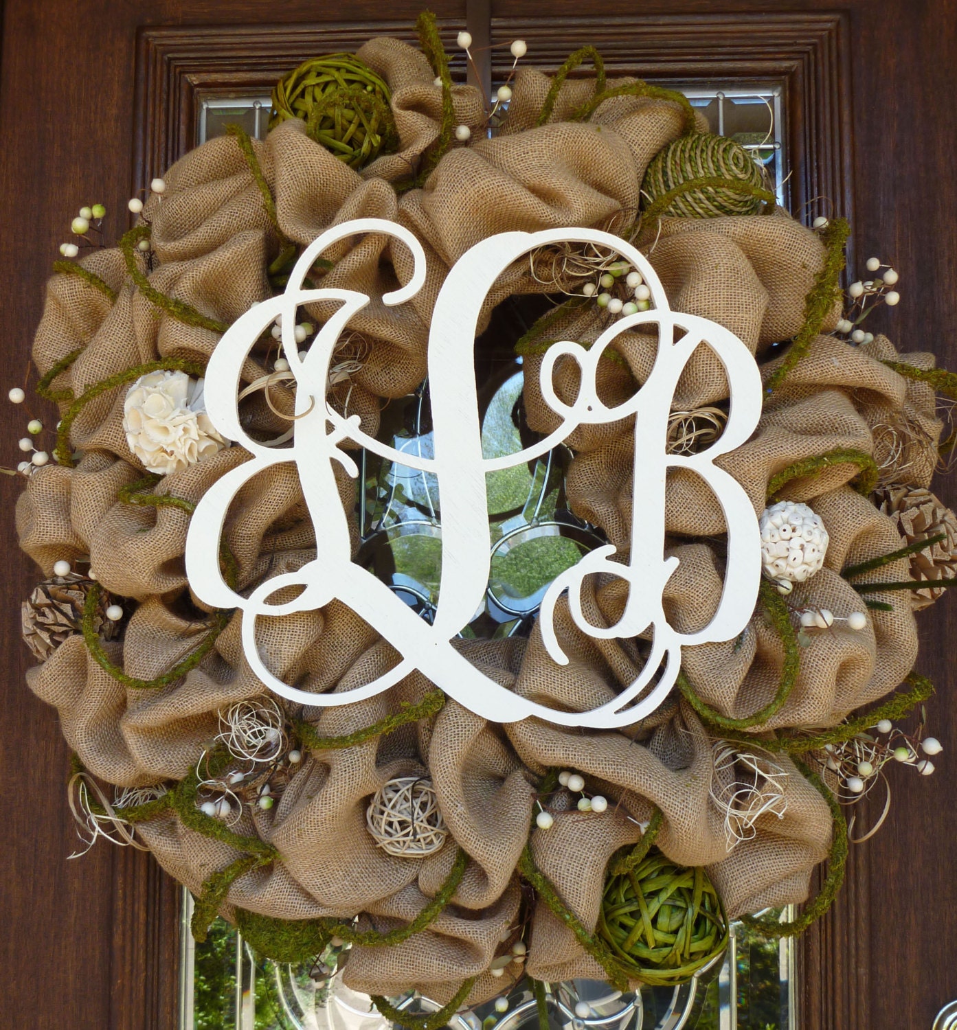 30" BURLAP MONOGRAM WREATH