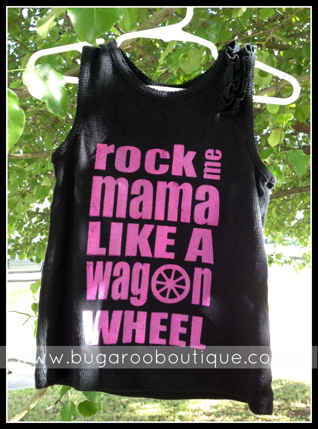 LIMITED EDITION Black Tank Rock Me Mama Like a Wagon Wheel - Ready to Ship, Size 4T