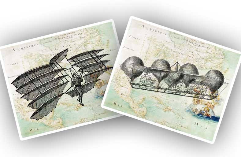 Aeronautical Prints Flying machines over map Mexico Golf, Set of 2, 8x10 size Matte Prints, home decor, decorative arts,Map Wall Art