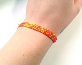 Yellow and Orange Beaded Bracelet