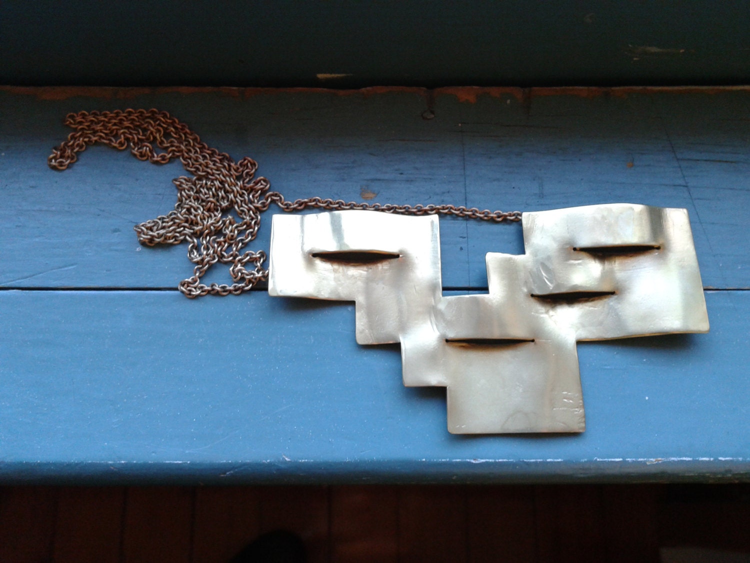 Geometric Brass Necklace