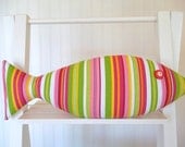 Seaside Decor - Pink and Green Pillow - Girls Room Decor - Summer Colors