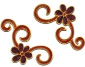Flower corners -  Window / mirror frame - handmade sticker / decals - home decor - stained glass clings - window decoration - suncatcher