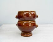 70s Soup Bowls, Vintage brown soup Mugs, Stoneware Bowls, Retro Kitchenware, Cottage chic, Hostess gift, Retro Pottery