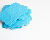 Flourish Rectangle Blue Embossed Flower Gift Wrap Stickers