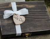 Wedding Ring Pillow, Ring Bearer Box, We Do Box, Personalized Brided & Groom Initials, Rustic Wedding