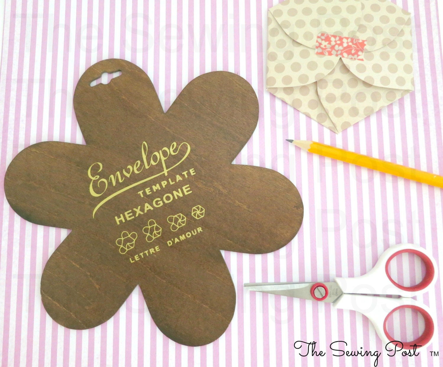 Hexagon Wood Envelope Template