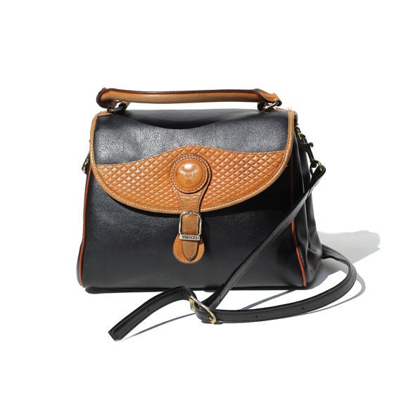 Italian Black leather Hand or Shoulder Bag