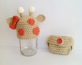 RESERVED FOR ELISSE - Crochet hat and diaper cover set