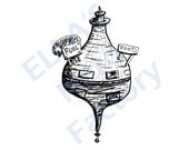 Space station Sketch Art Print 10x8 Inches