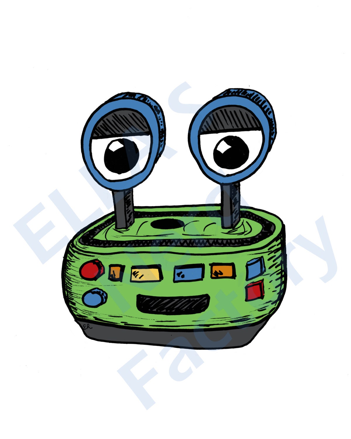 Robot Nursery Art Print in Color 8x10 inch