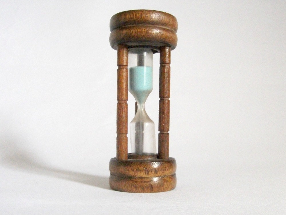 Vintage Wooden and Glass Egg Timer