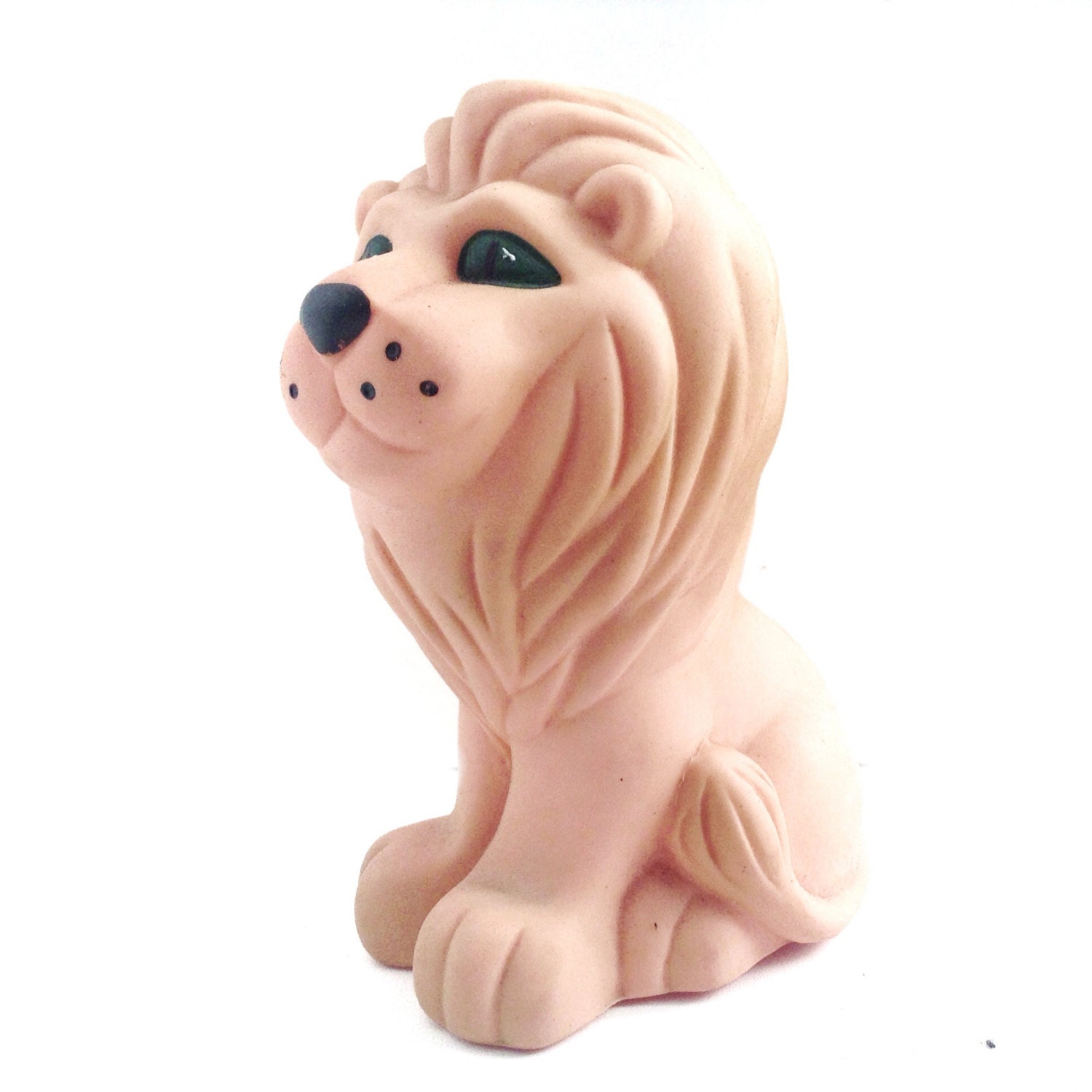 LION vintage rubber toy, his name is Andrey . Use him for assemblage, mixed media or to keep company.