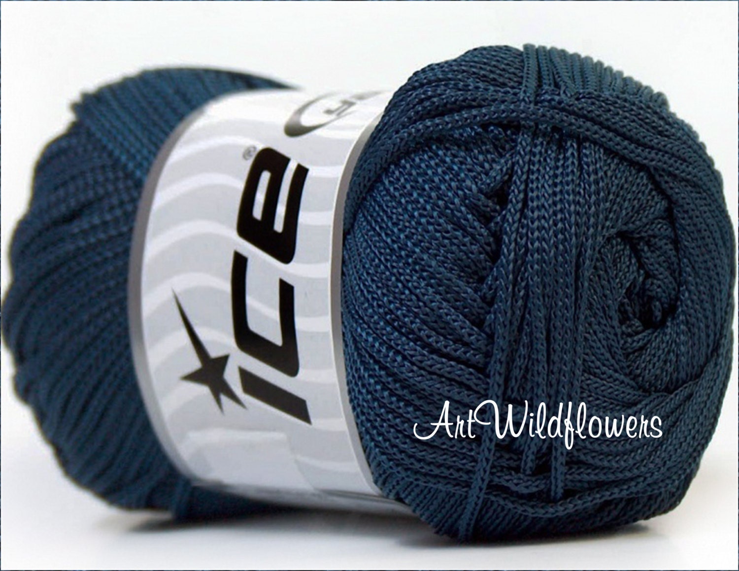 2mm Macrame Cord -  Navy Blue Polyester Crochet Cording - 175 yards - for Knit & Crocheting Purses, Slippers, Headbands, Rugs