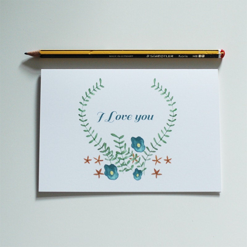 NEW - 'I Love You' - Greetings Card