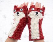 FOX FINGERLESS GLOVES (Dark Red) - Free Shipping Worldwide