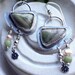 Silver Imperial Jasper,  Pearl, Jade Drop Earrings Handmade