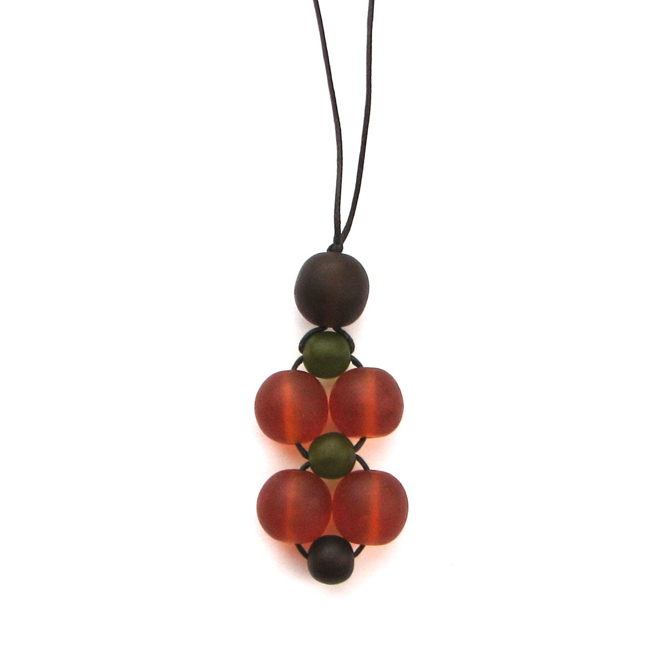 Chunky Resin Nursing Necklace/ Breastfeeding Necklace - Chocolate Brown, Amber and Olive Green